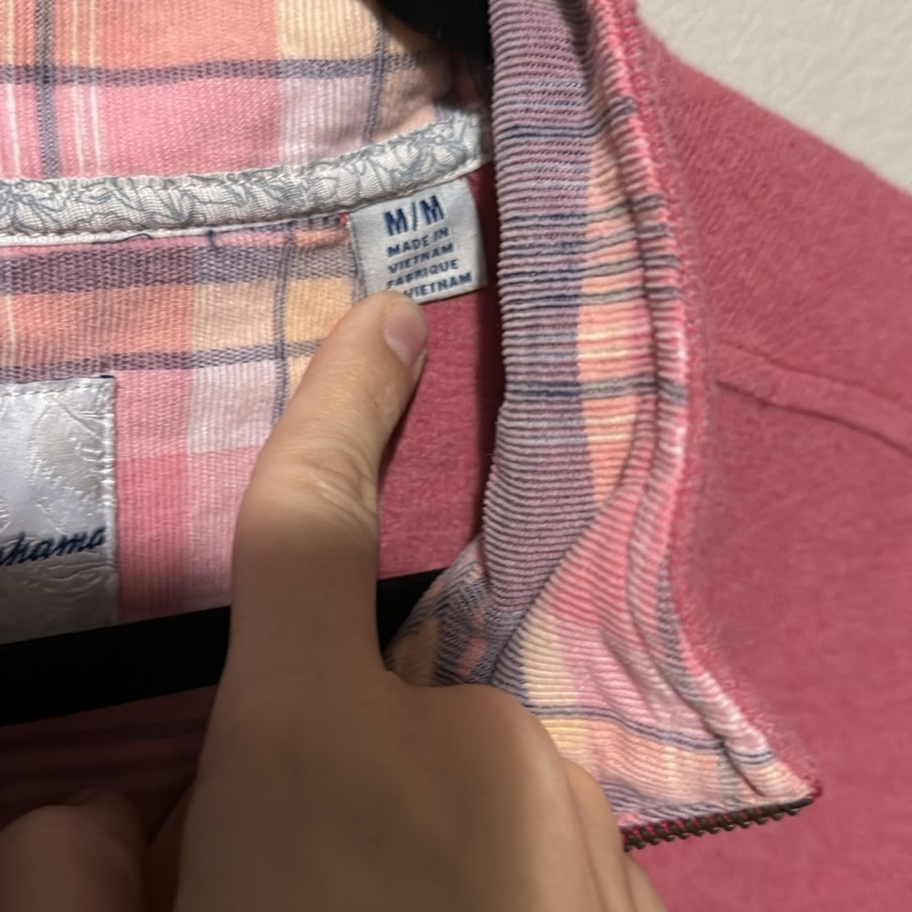Tommy Bahama quarter zip men’s pullover sweater size Med EUC pink/red color EUC - Picture 4 of 10
